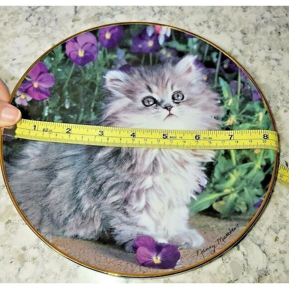 Porcelain Franklin‎ Mint Purrfection Cat Kitten Numbered Plate #H23211 Vintage - Picture 4 of 4